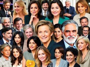 Colaj de vedete în momente candid, reflectând cariera lor.