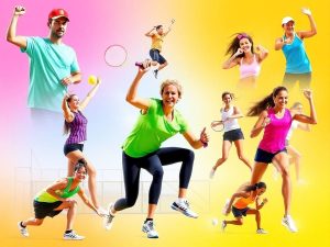 Celebrități practicând sporturi diverse pentru menținerea condiției fizice.