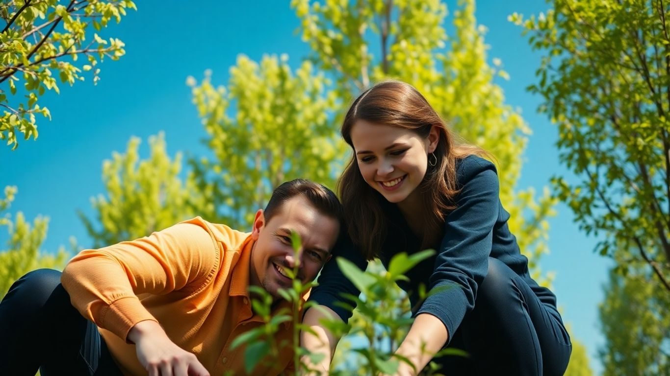 Celebrități plantând copaci pentru mediu.